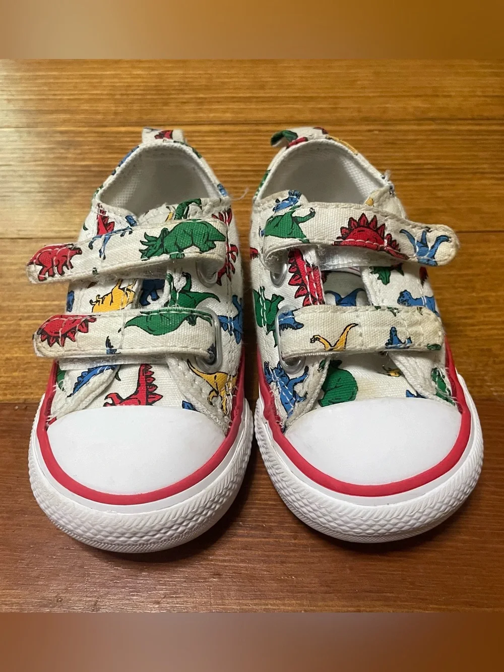 Converse Infant Canvas Velcro Sneakers Multicolor Dinosaur Print Size 4